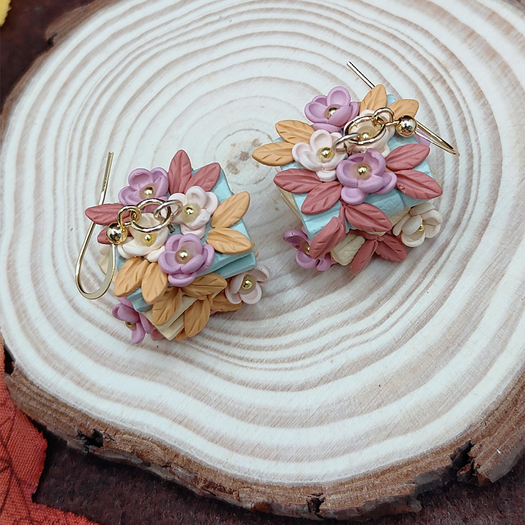 Magical Autumn Breeze Bookstack Earrings