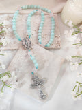 Our Lady of Guadalupe Healing Amazonite & Rose Quartz Rosary
