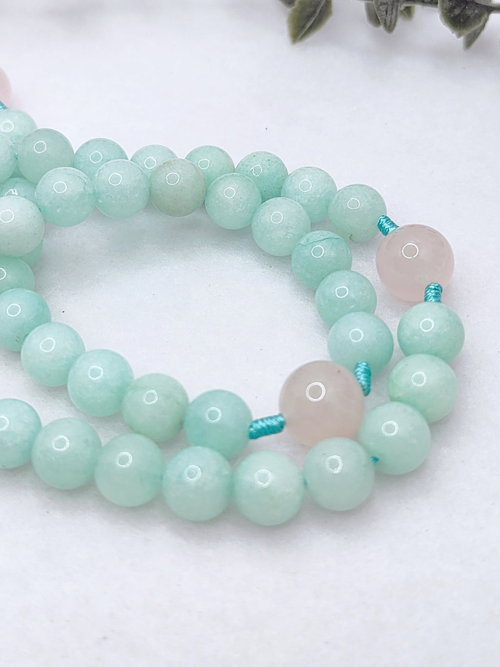 Our Lady of Guadalupe Healing Amazonite & Rose Quartz Rosary