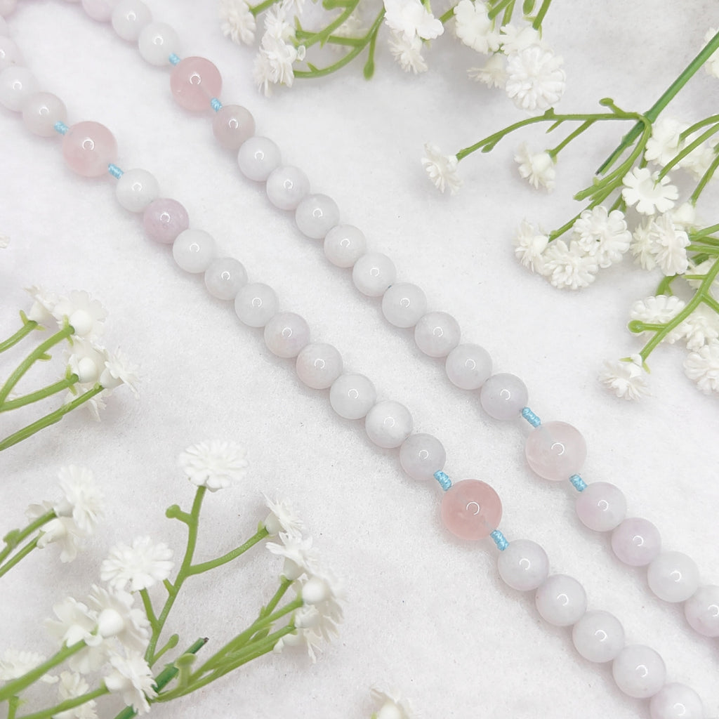 Our Lady of Grace Aquamarine & Rose Quartz Rosary