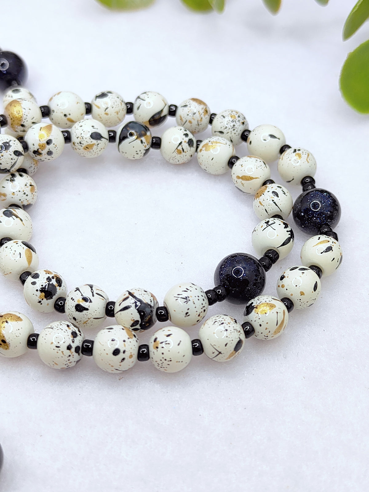 Our Lady of Grace Celestial Speckle Glass & Sandstone Rosary