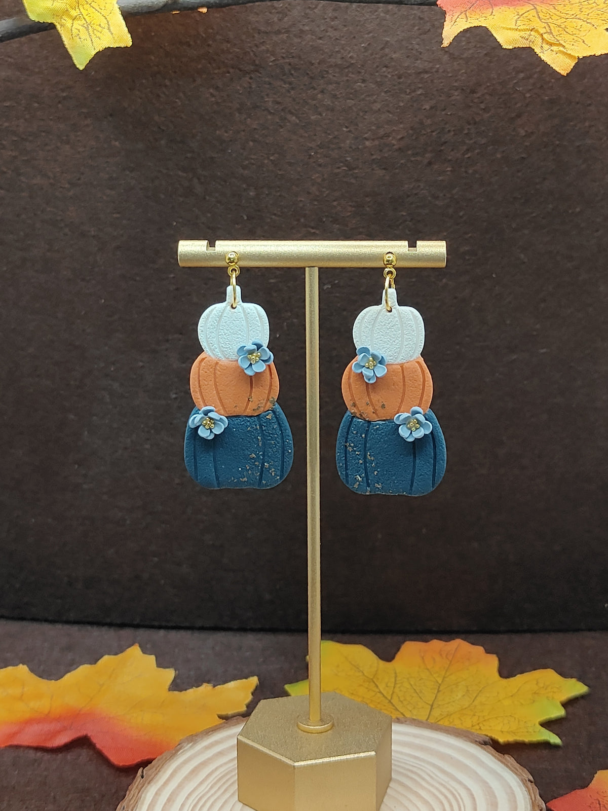 Enchanted Stacked Pumpkins Earrings