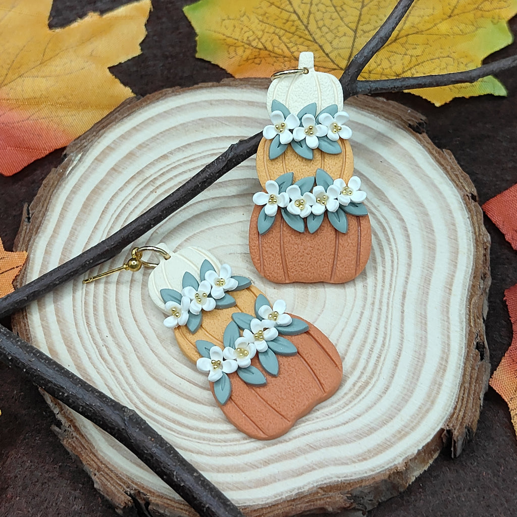 Botanical Pumpkin Stack Dangles
