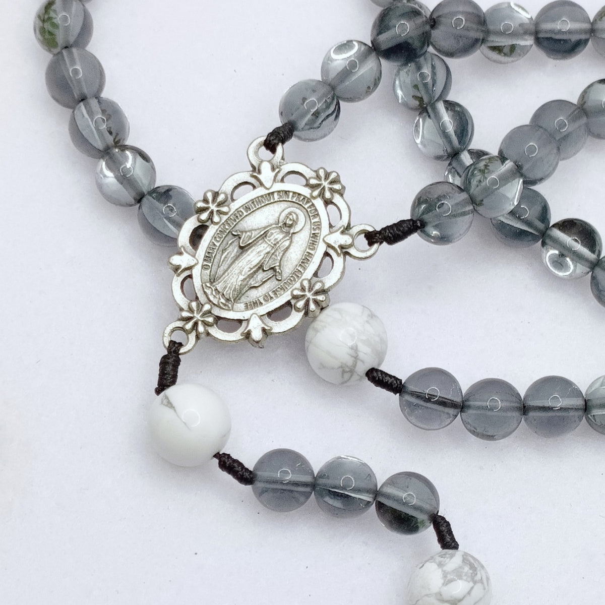 Midnight Peace Glass & Howlite Rosary