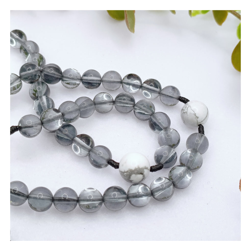 Midnight Peace Glass & Howlite Rosary