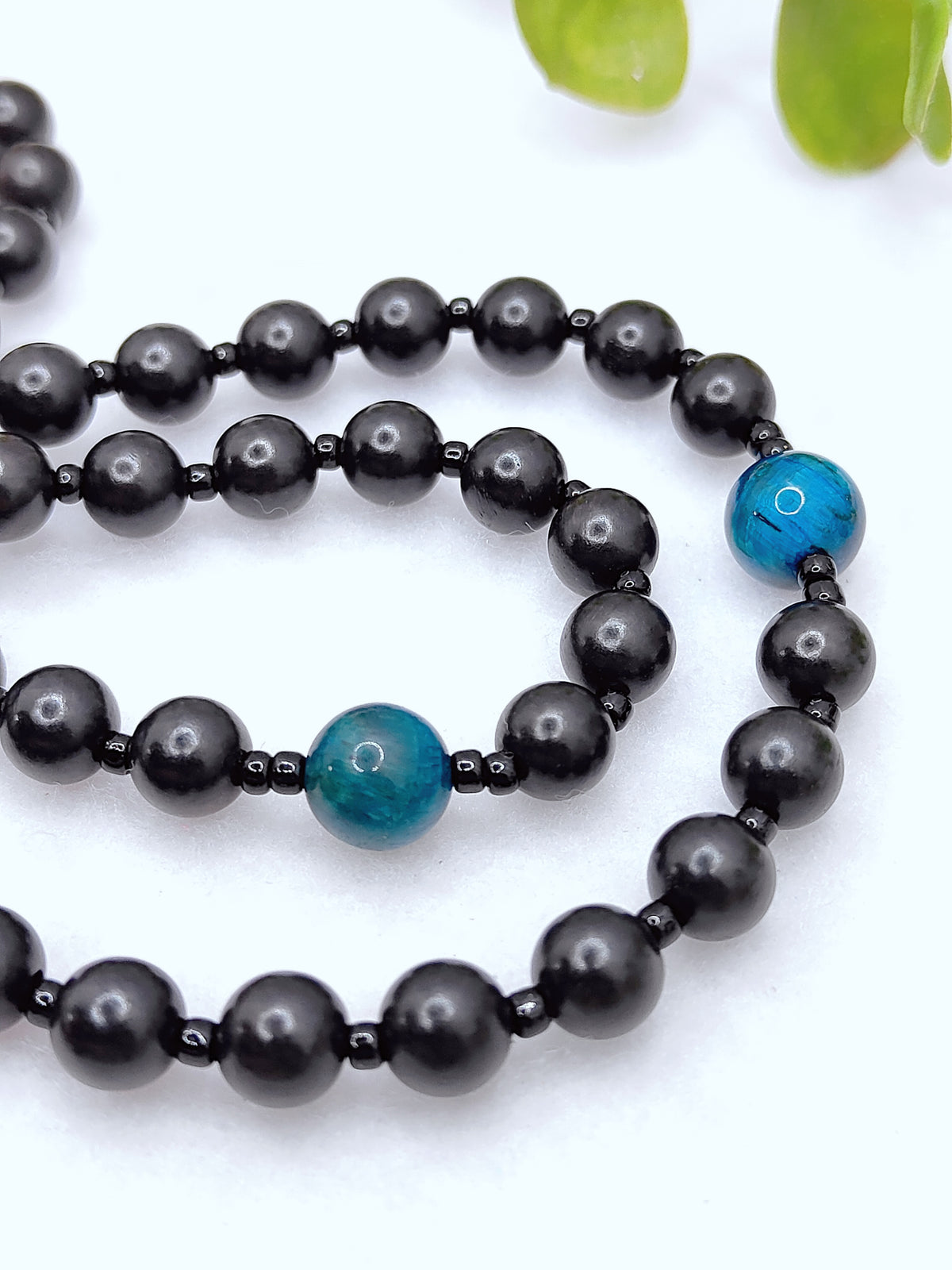 St Michael Black Ebony Wood & Tiger Eye Rosary