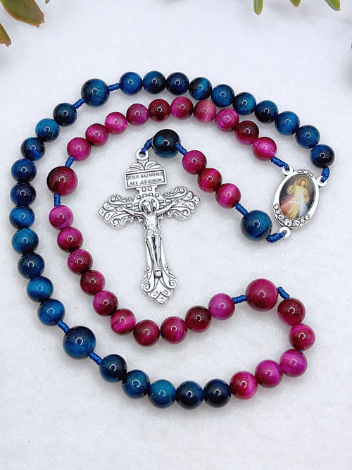 Chaplet of Divine Mercy Ocean of Mercy Tiger Eye Rosary