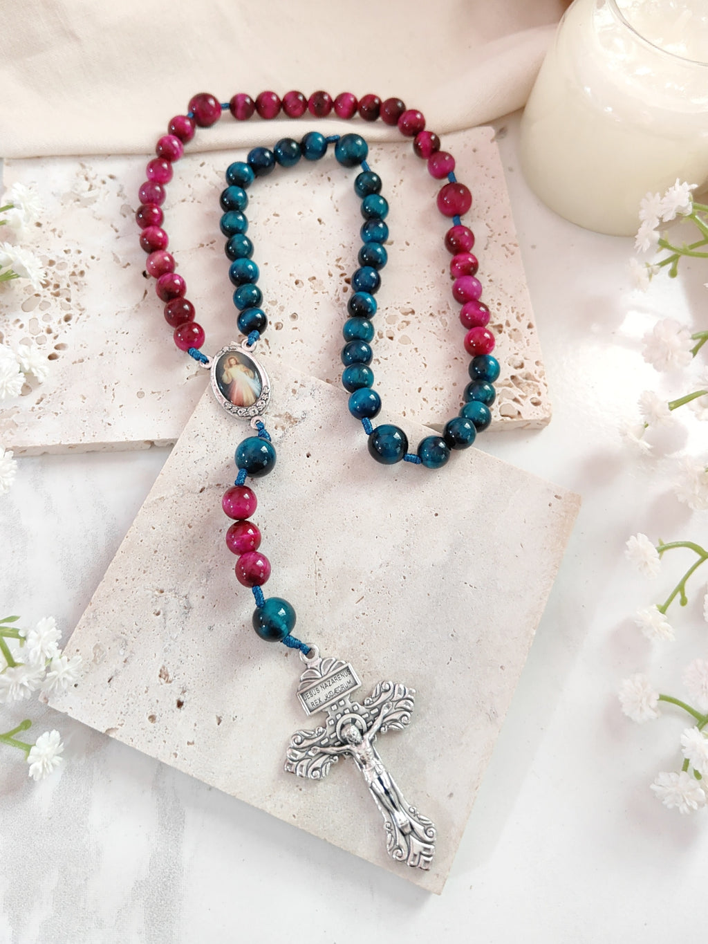 Chaplet of Divine Mercy Ocean of Mercy Tiger Eye Rosary