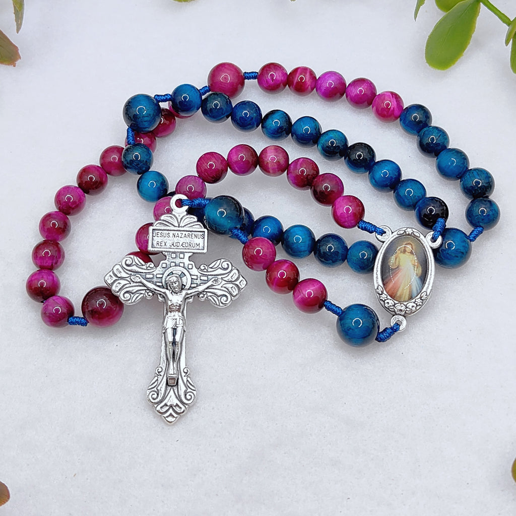 Chaplet of Divine Mercy Ocean of Mercy Tiger Eye Rosary