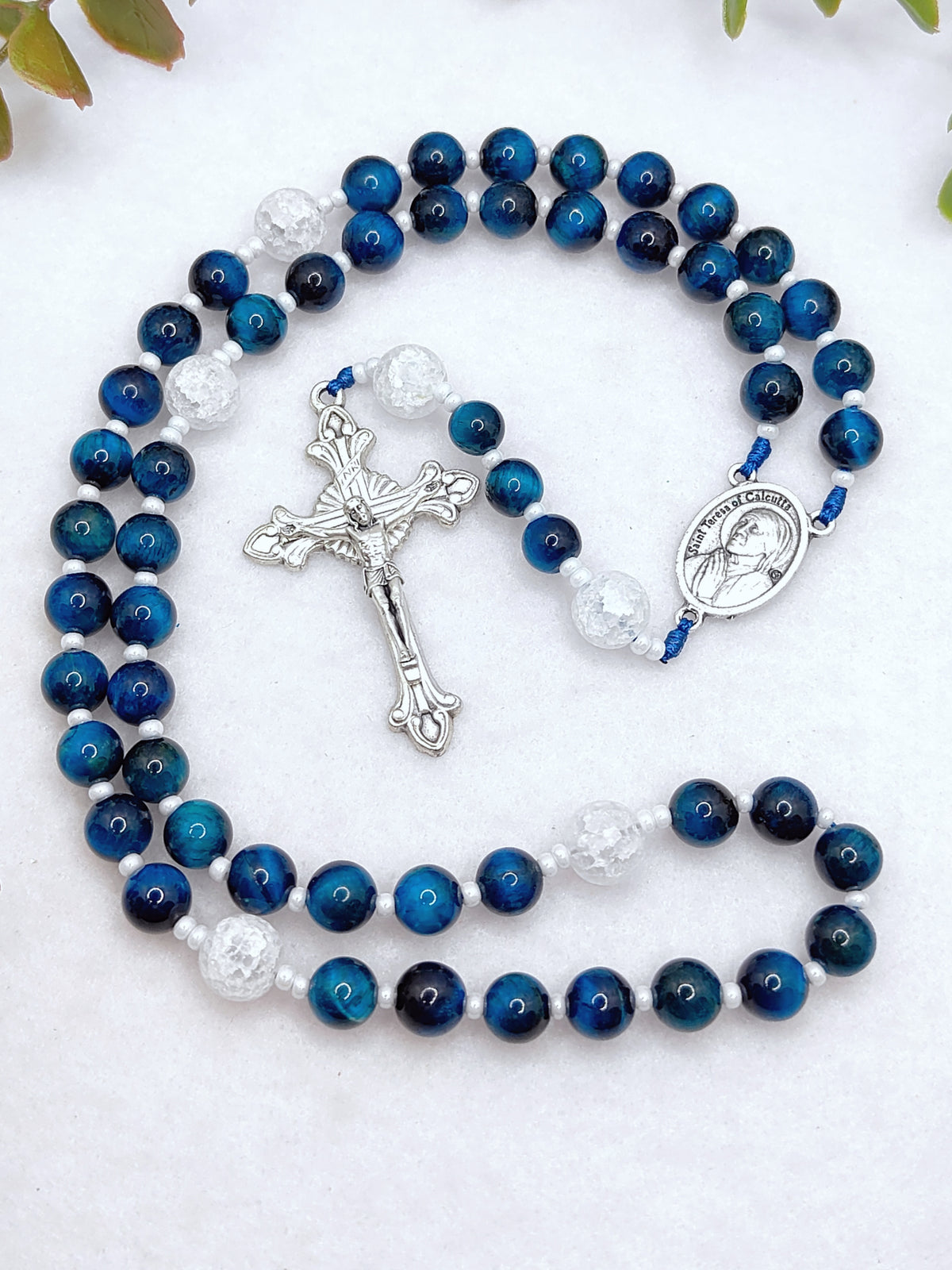 St Teresa of Calcutta Mission of Love Tiger Eye Rosary