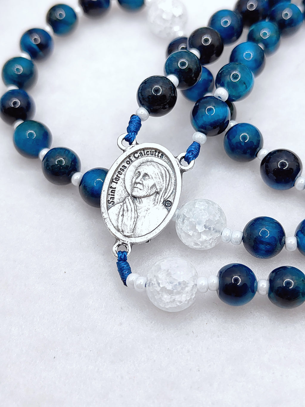 St Teresa of Calcutta Mission of Love Tiger Eye Rosary