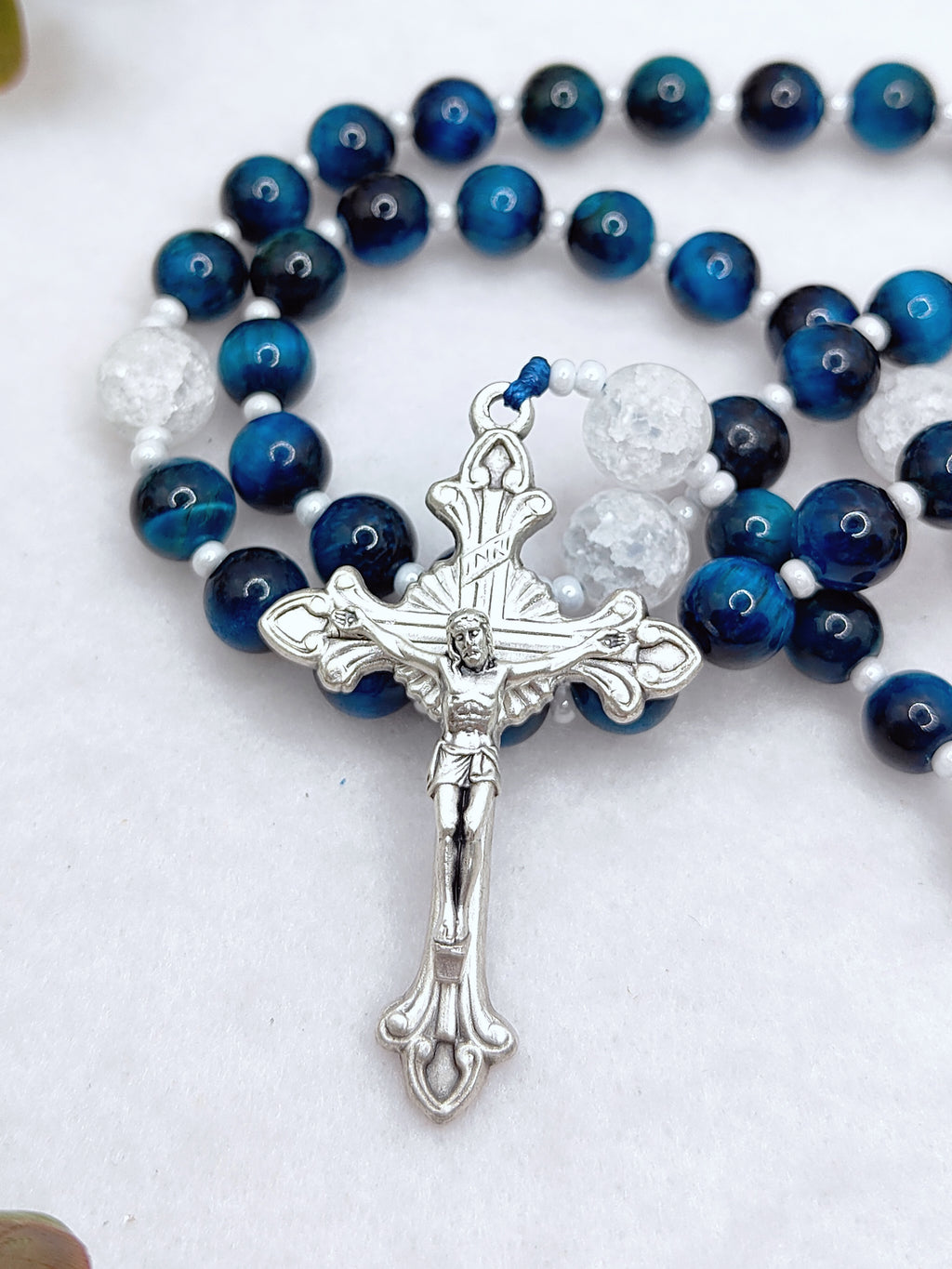 St Teresa of Calcutta Mission of Love Tiger Eye Rosary