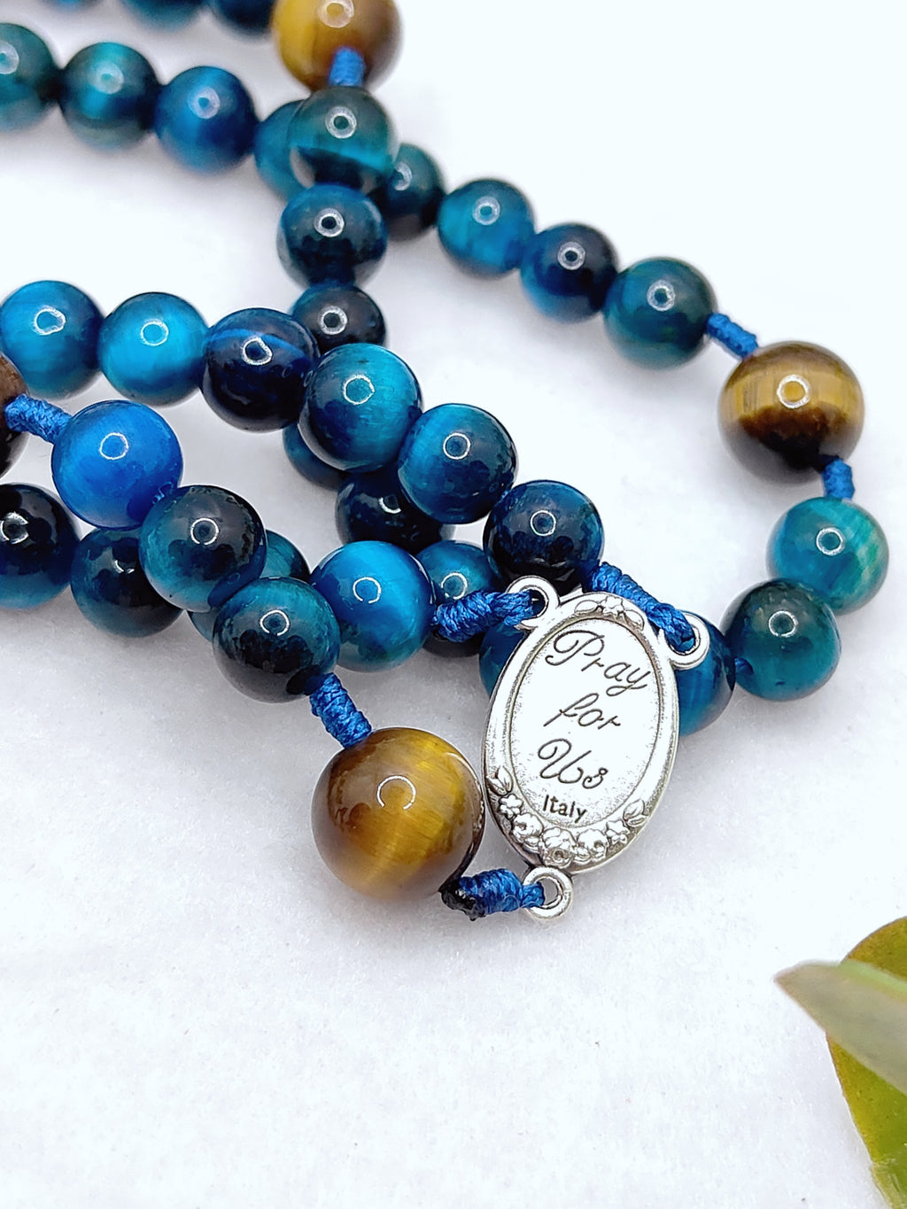 St Michael Heavenly Defense Tiger Eye Rosary