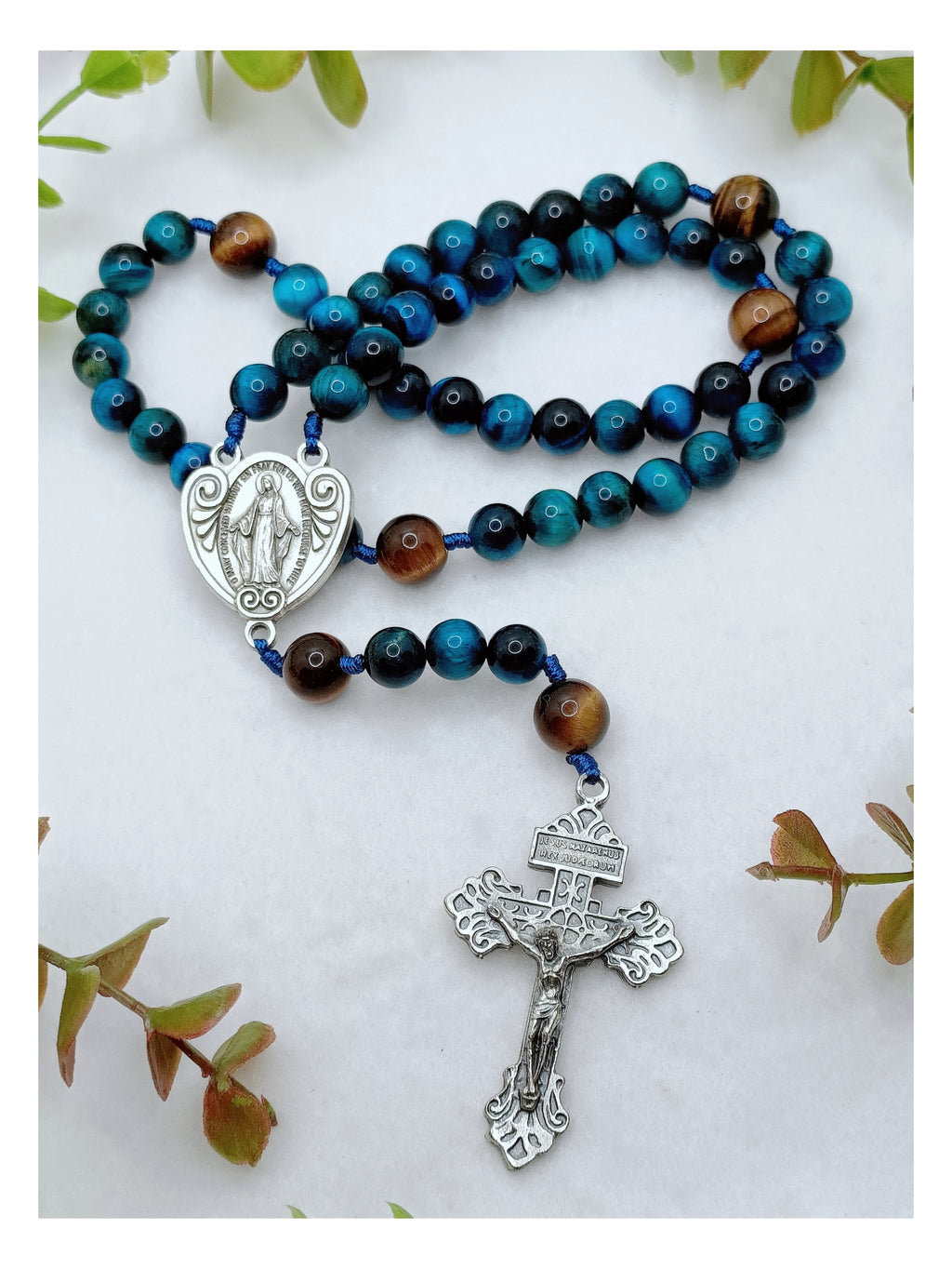 Strength & Faith Tiger Eye Rosary