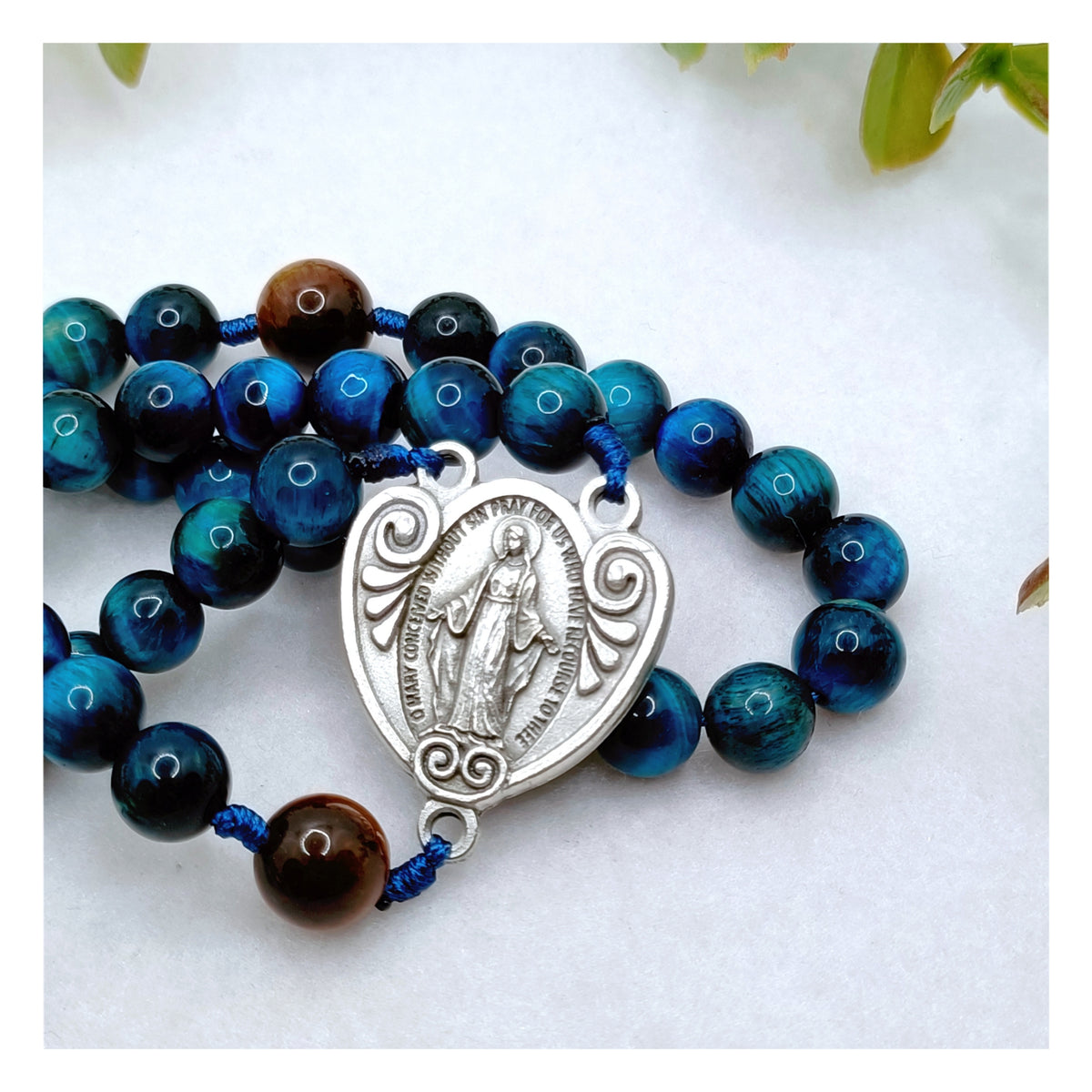 Strength & Faith Tiger Eye Rosary