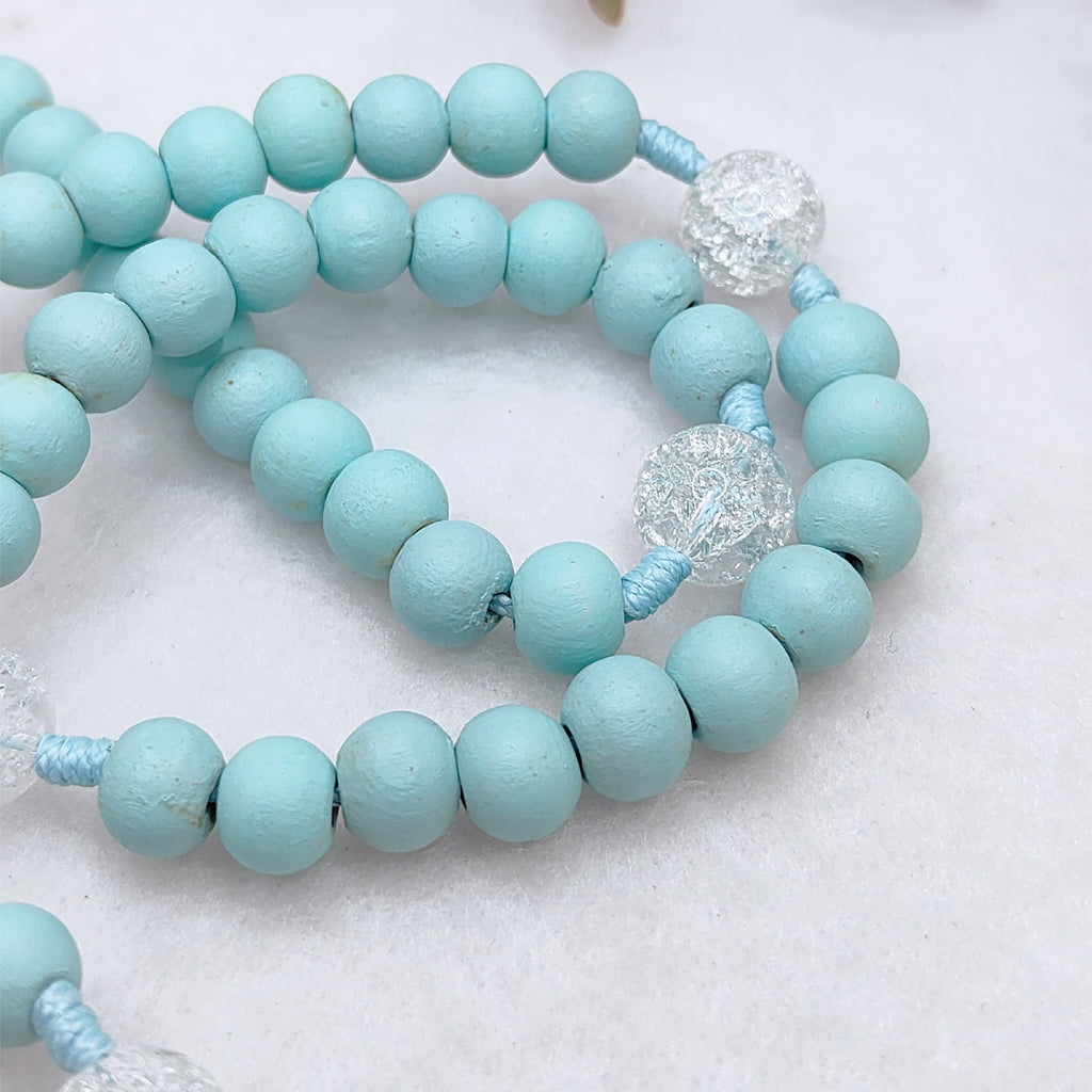 Our Lady of Lourdes Blue Wood Rosary