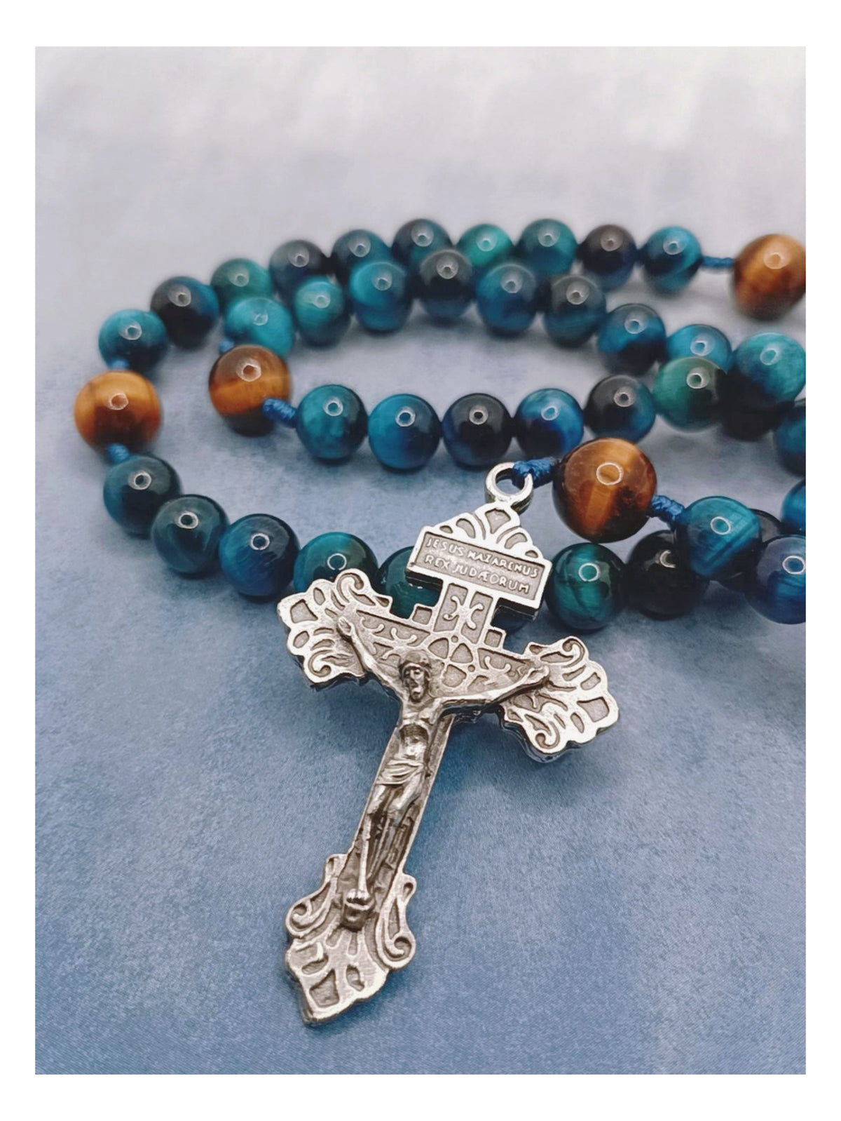 Our Lady of Fatima Strength & Grace Tiger Eye Rosary