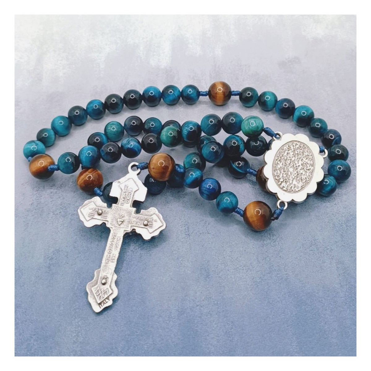 Our Lady of Fatima Strength & Grace Tiger Eye Rosary