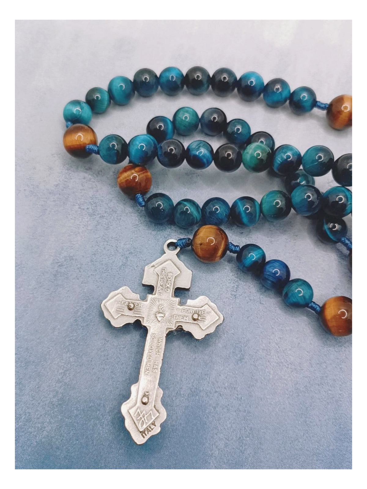 Our Lady of Fatima Strength & Grace Tiger Eye Rosary