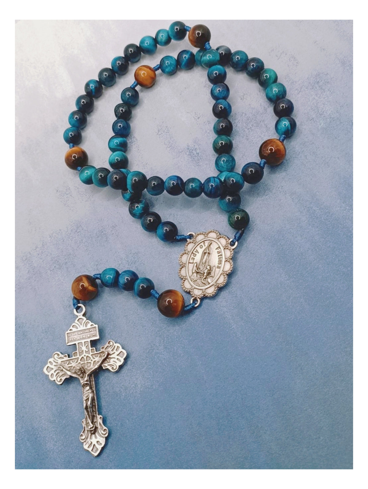 Our Lady of Fatima Strength & Grace Tiger Eye Rosary