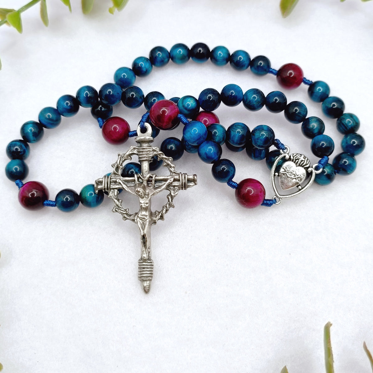 Sacred Heart Of Jesus Compassion and Sacrifice Tiger Eye Rosary