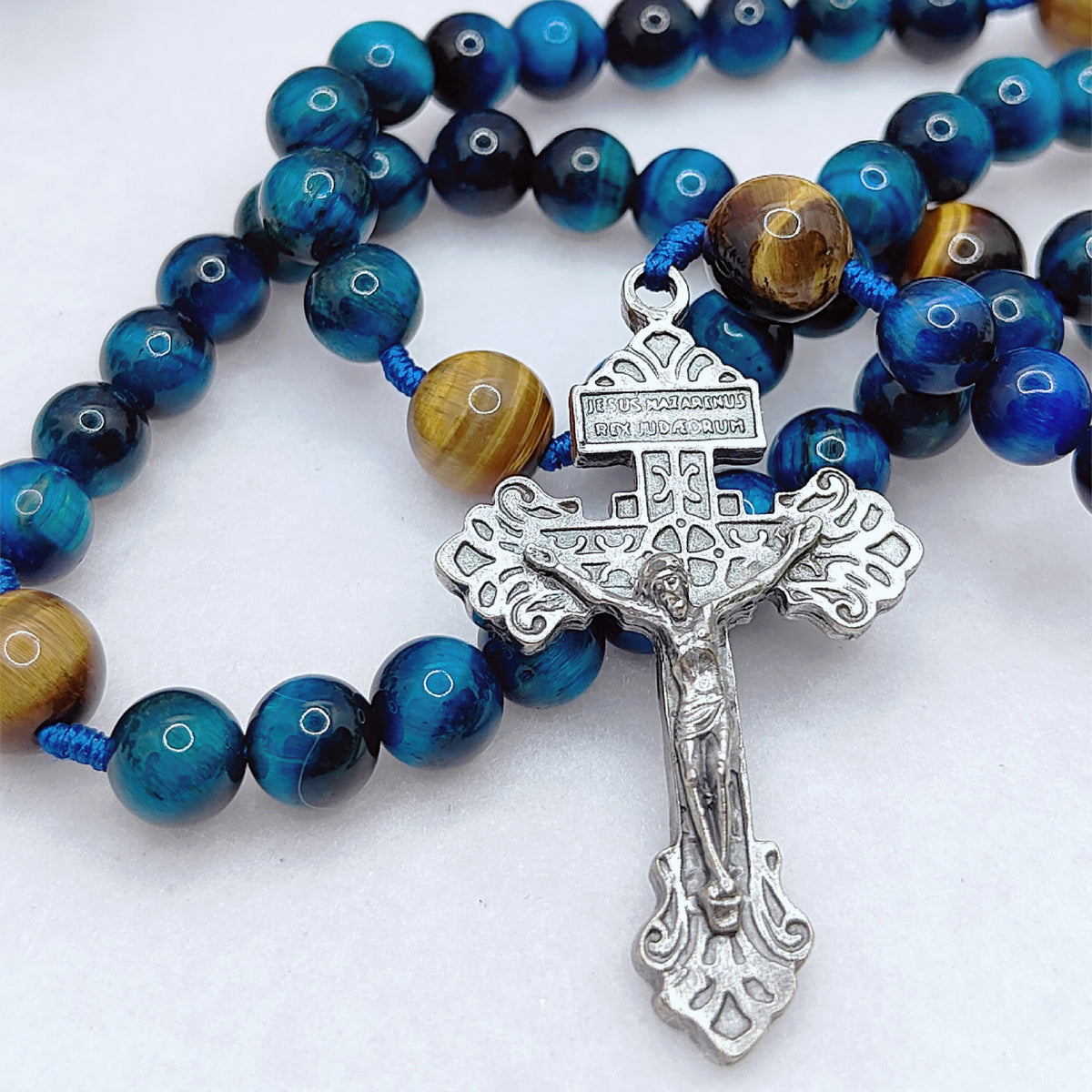 Our Lady of Lourdes Healing Tiger Eye Rosary