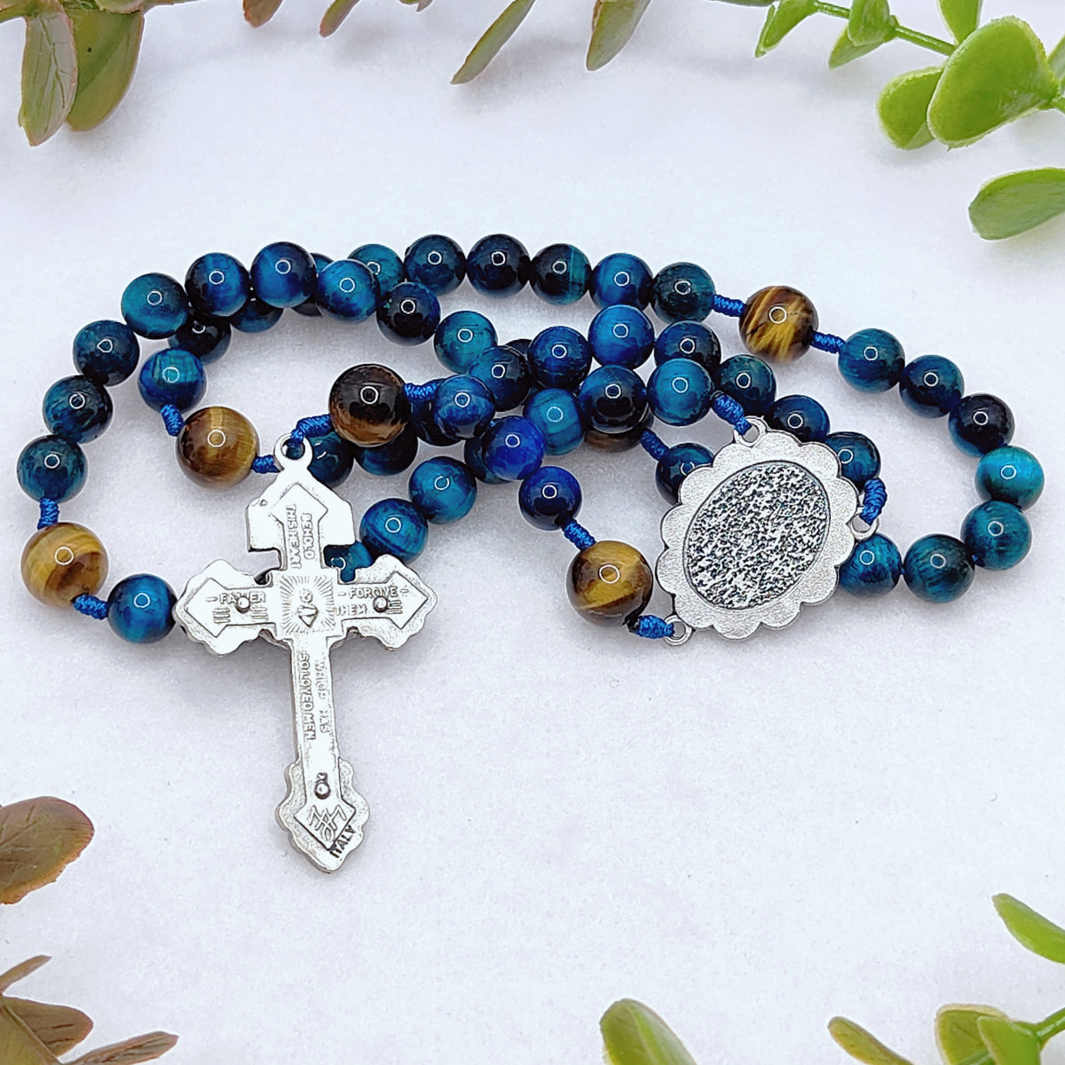 Our Lady of Lourdes Healing Tiger Eye Rosary
