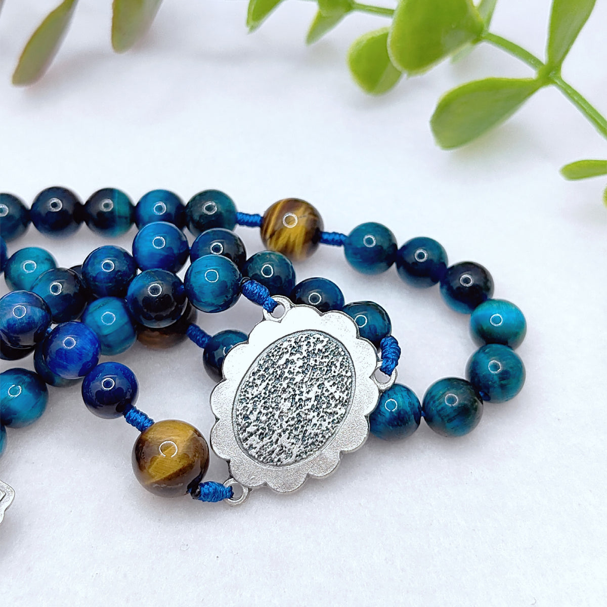 Our Lady of Lourdes Healing Tiger Eye Rosary