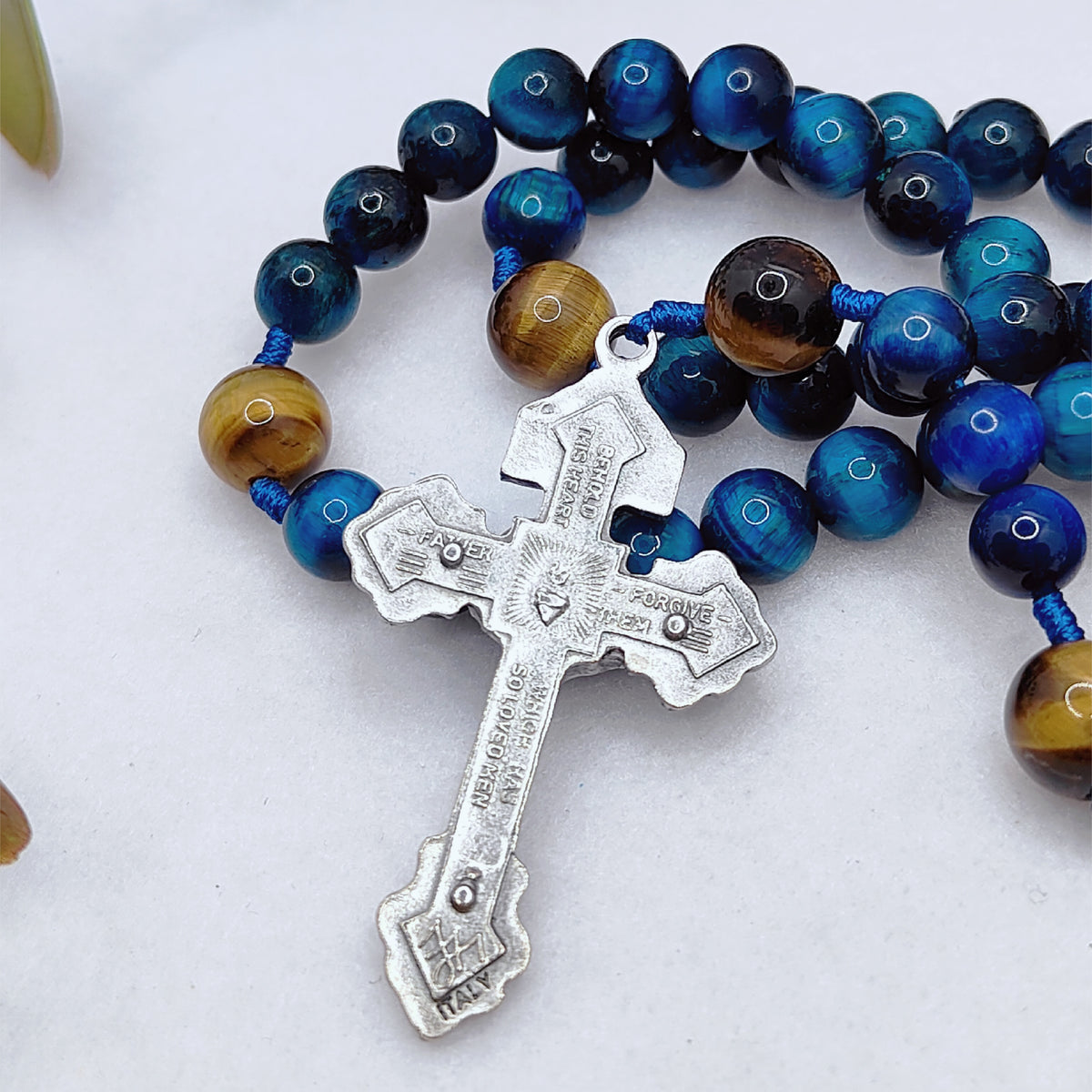 Our Lady of Lourdes Healing Tiger Eye Rosary
