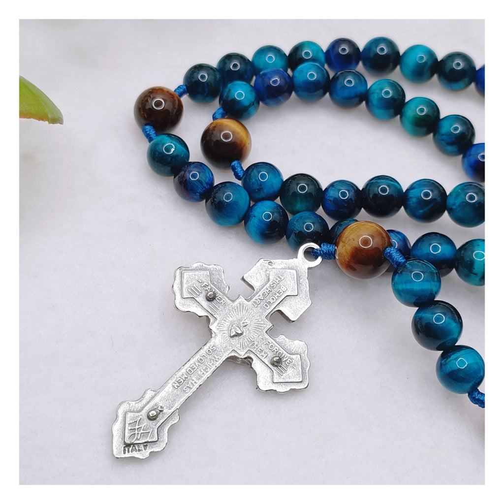 Our Mother Of Perpetual Help Deep Faith Tiger Eye Rosary