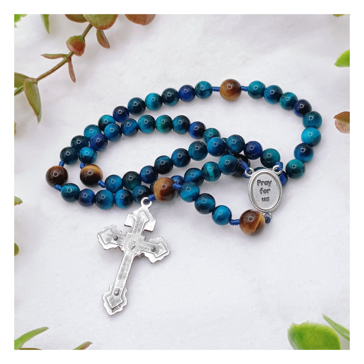 Our Mother Of Perpetual Help Deep Faith Tiger Eye Rosary