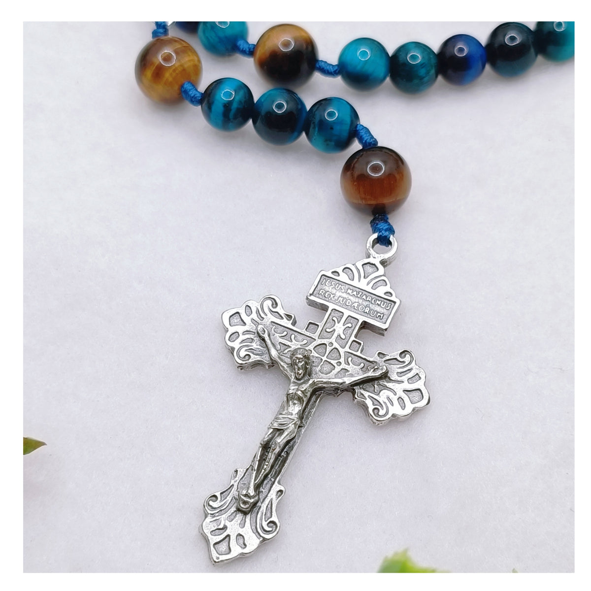 Our Mother Of Perpetual Help Deep Faith Tiger Eye Rosary