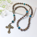 Miraculous Medal Bronzite with Tiger Eye