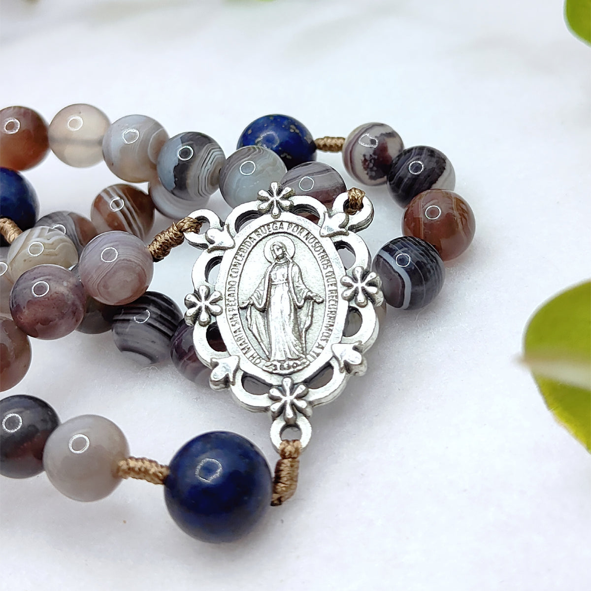 Earth & Heaven Brown Agate & Lapis Lazuli Rosary