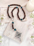Sacred Heart Of Jesus Brown Ebony Wood & Tiger Eye Rosary