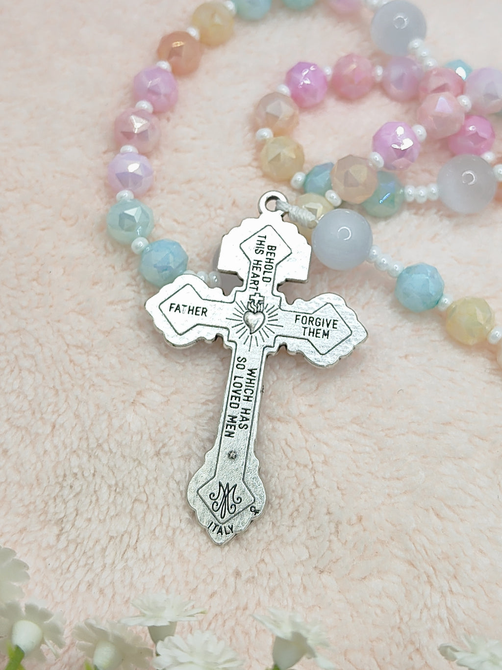 Miraculous Medal Joyful Glass with Cat Eye
