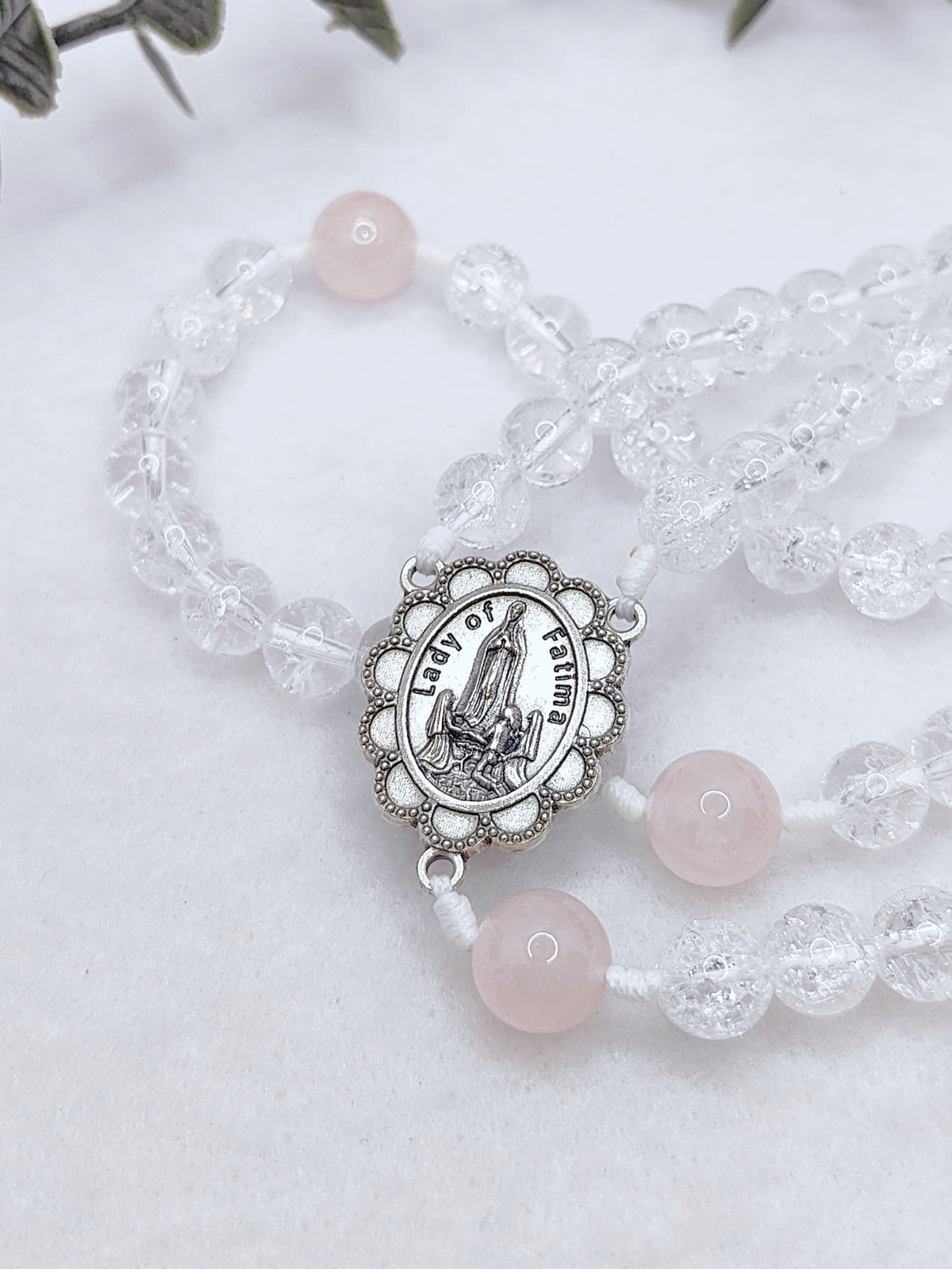Our Lady of Fatima Pure Light Quartz Rosary