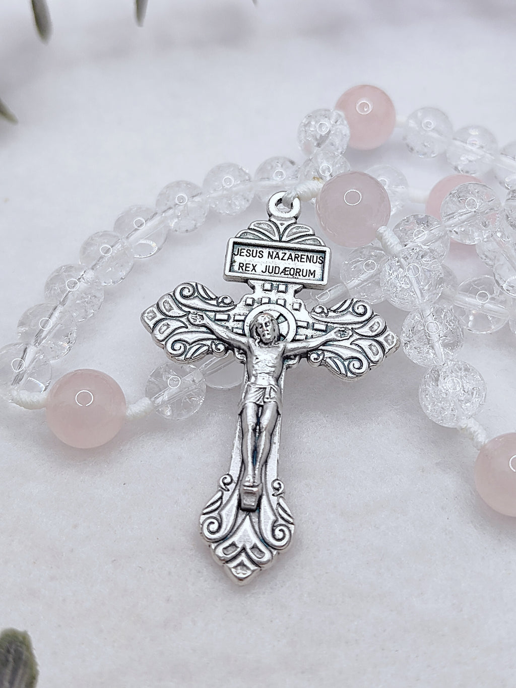 Our Lady of Fatima Pure Light Quartz Rosary
