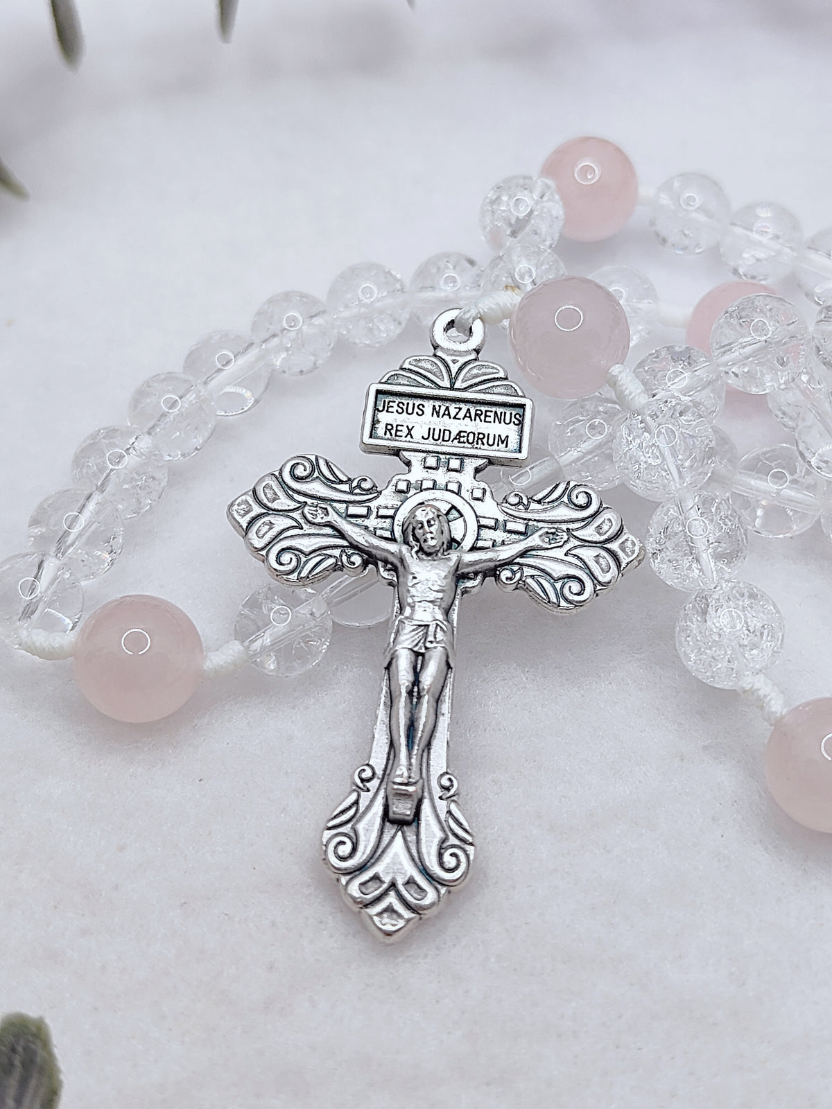 Our Lady of Fatima Pure Light Quartz Rosary
