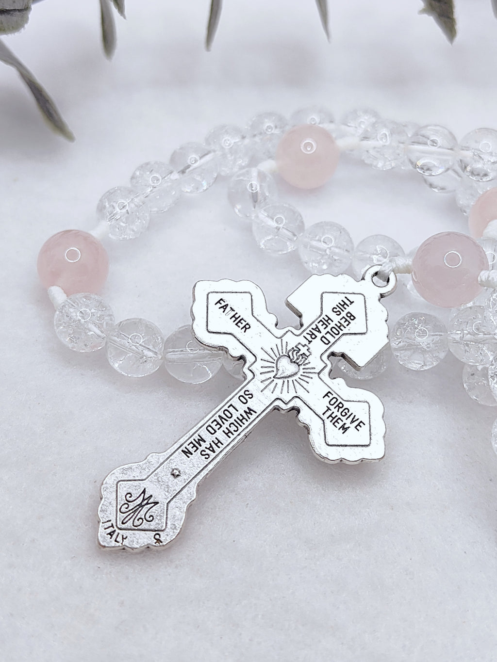 Our Lady of Fatima Pure Light Quartz Rosary
