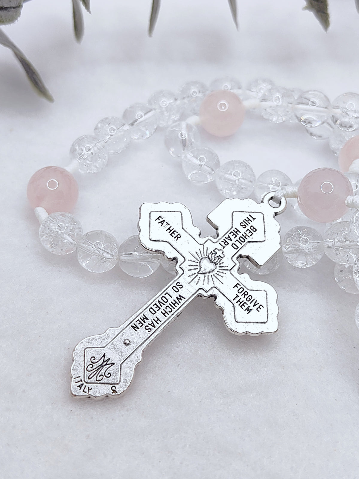 Our Lady of Fatima Pure Light Quartz Rosary