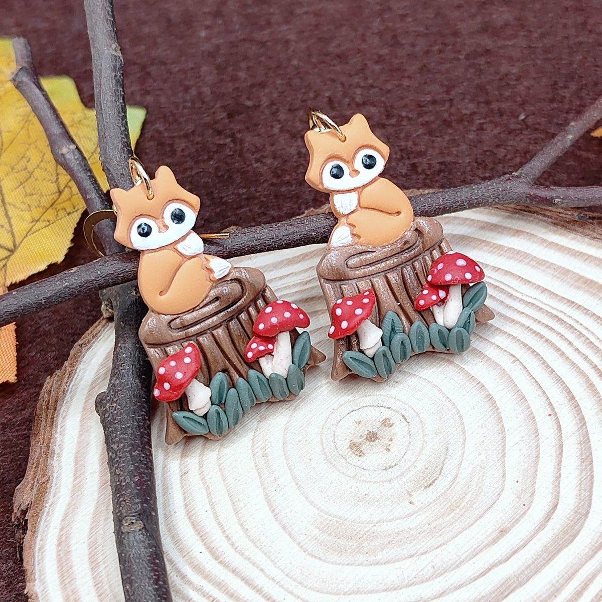 Enchanted Forest Fox Earrings