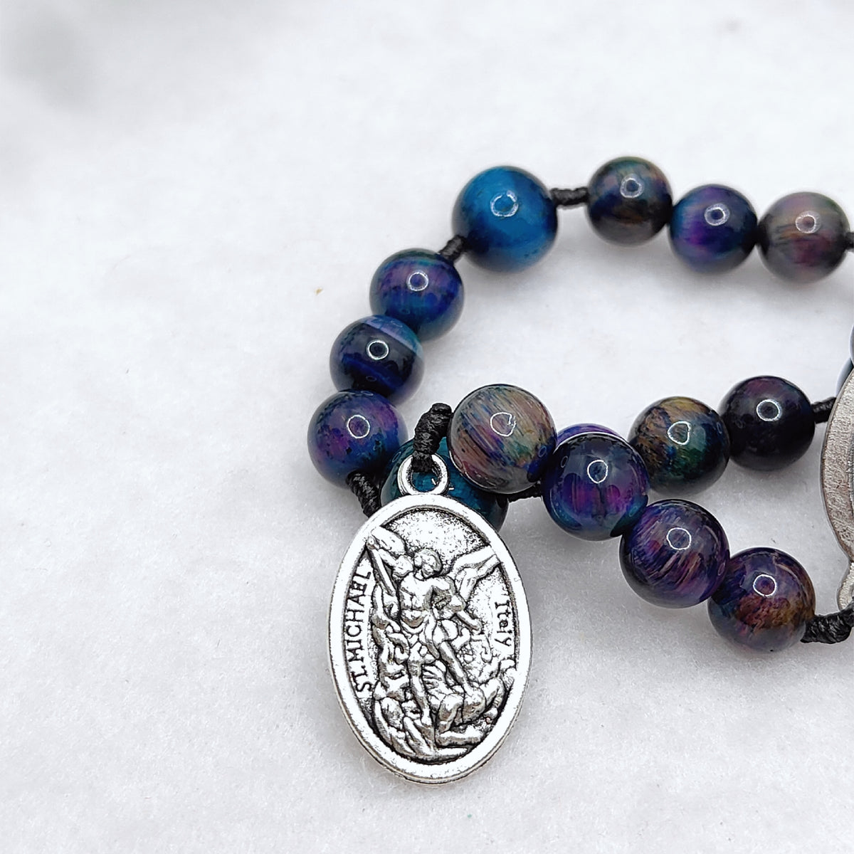 St Michael Chaplet Galaxy Tiger Eye Rosary