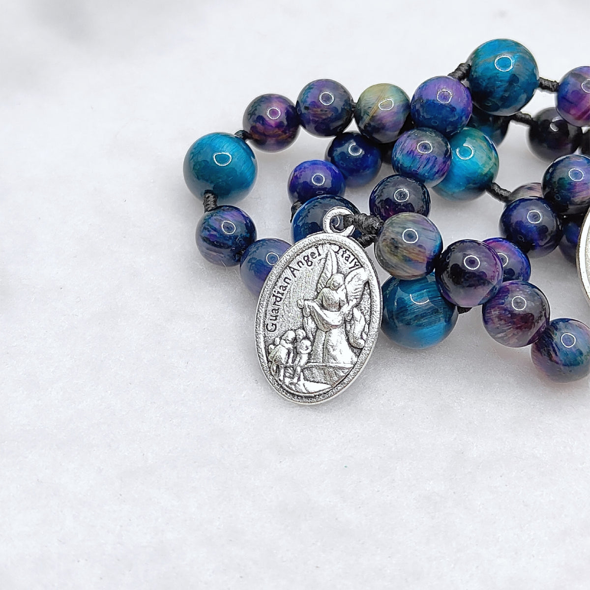 St Michael Chaplet Galaxy Tiger Eye Rosary