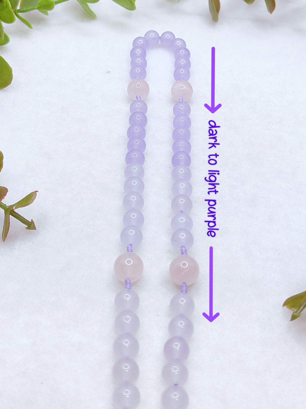 Miraculous Medal Purple Chalcedony & Rose Quartz Rosary