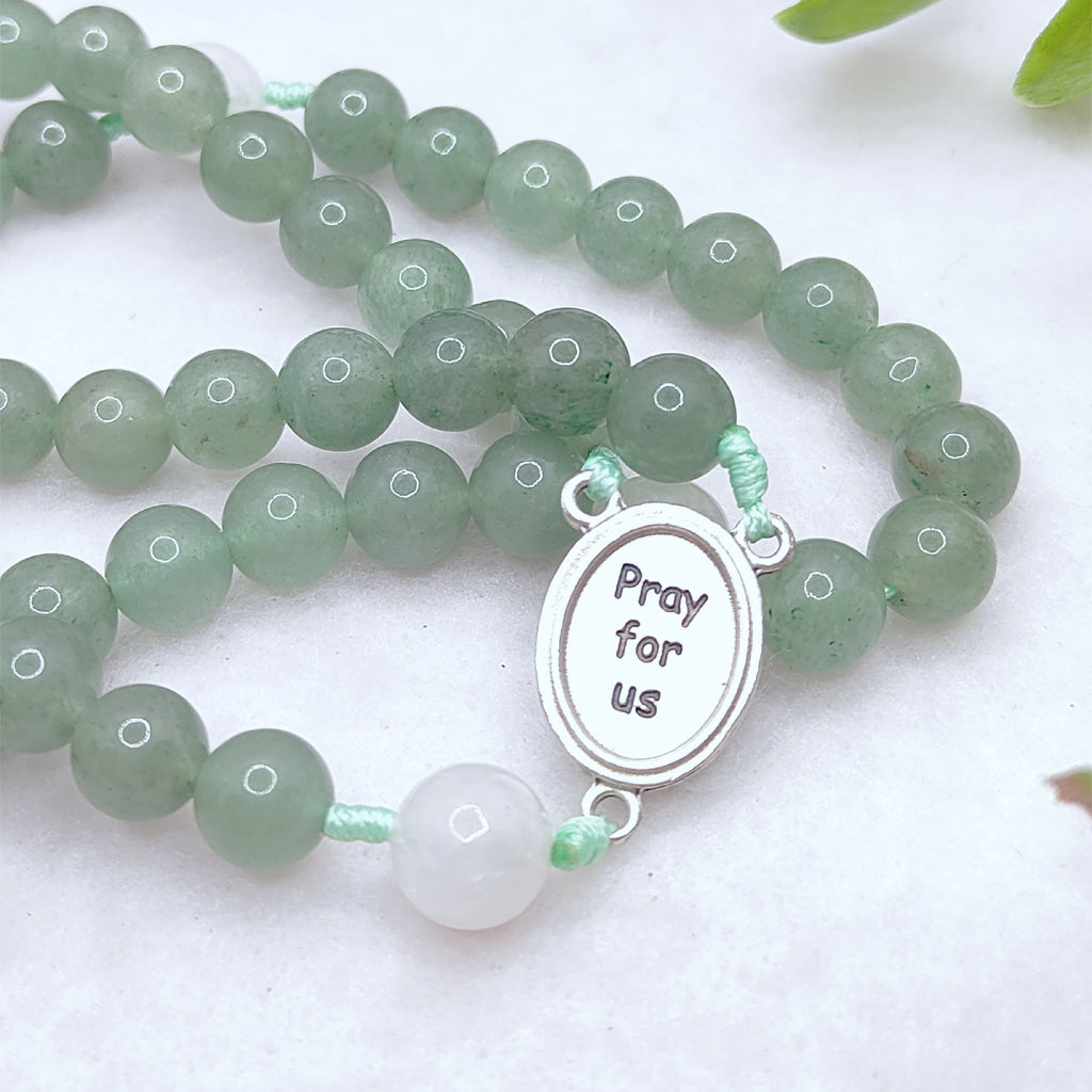 Our Mother of Perpetual Help Green Aventurine & Moonstone Rosary