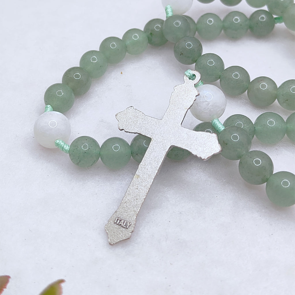 Our Mother of Perpetual Help Green Aventurine & Moonstone Rosary