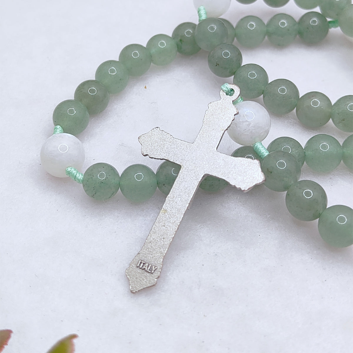 Our Mother of Perpetual Help Green Aventurine & Moonstone Rosary