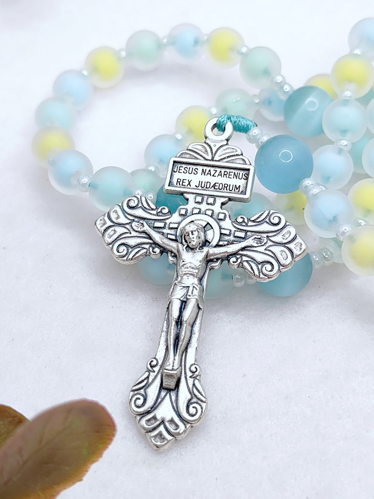 Our Lady of Grace Spring Grace Glass Rosary
