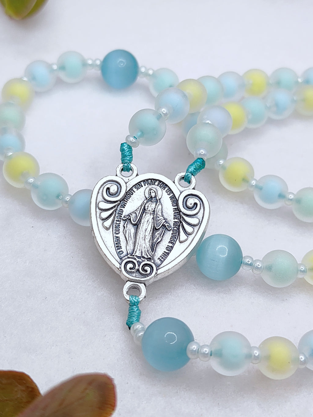 Our Lady of Grace Spring Grace Glass Rosary